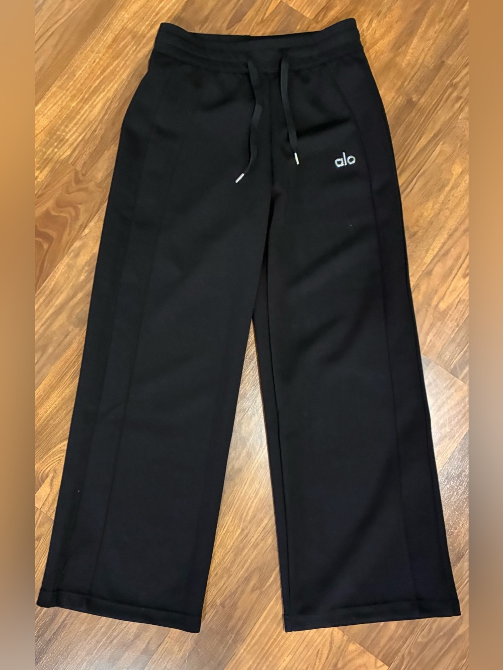 Alo Black Wide-Leg Sweatpants